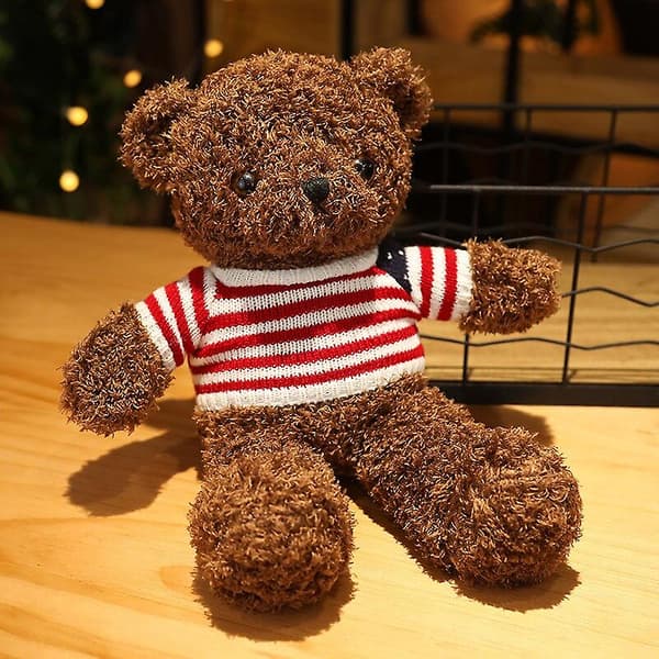 30 cm Kawaii Fluffy Teddy Bear Plyschdockor Härlig björn med C light brown