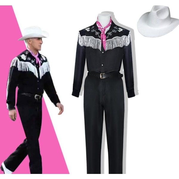 Ken Cosplay kostyme for menn Halloween Scene Performance Suit Black xl