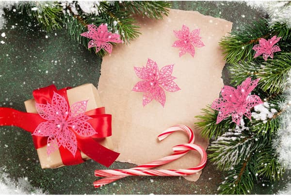 24 delar glitter julstjärna julgransprydnad jul