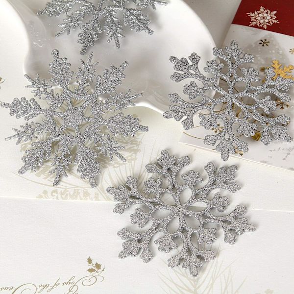 Plastik Jule Glitter Snefnug Ornament Juletræ