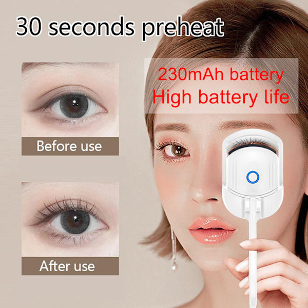 230mA lämmitetty ripsentaivutin USB ladattava sähköinen ripsentaivutin White One Size