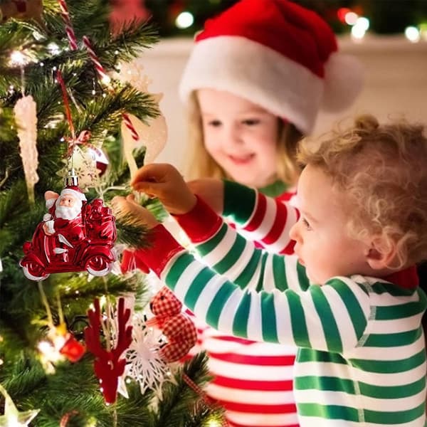 2 julgranskulor i plast Julgransdekor jul Santa Riding/2
