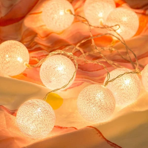 Bomullslysstreng med USB, 3,5M 20 LED-lys