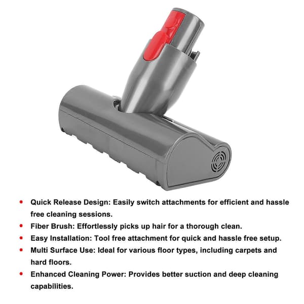 Mini motoriseret værktøjsbørstehoved ABS fiber vakuumhoved Quick Release støvsugerdele til V7 V8 V10 V11