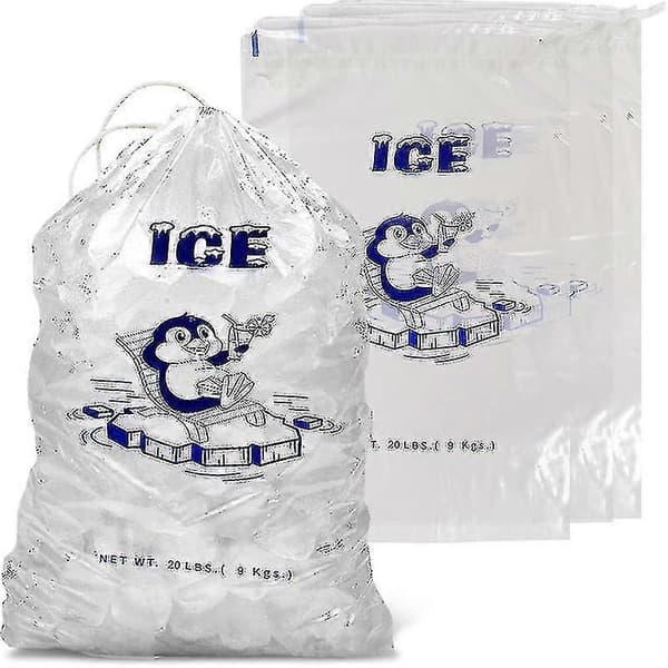 10 stk. isposer med slitesterk snørelukking, påfyllbare isoppbevaringsposer for grilling, camping, matboder, 9 kg