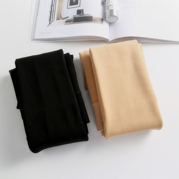 Lämpimät talviset fleece leggingsit, vuoratut musta ei sukkia 150g