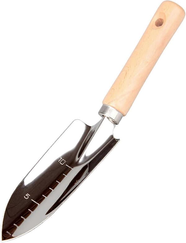 Hagespade i rustfritt stål, solid og bærbar multifunksjonell plantespade for innendørs og utendørs planting