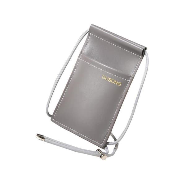 1/2 saksepose PU-læder med justerbar skulderrem Grey 1 Pc