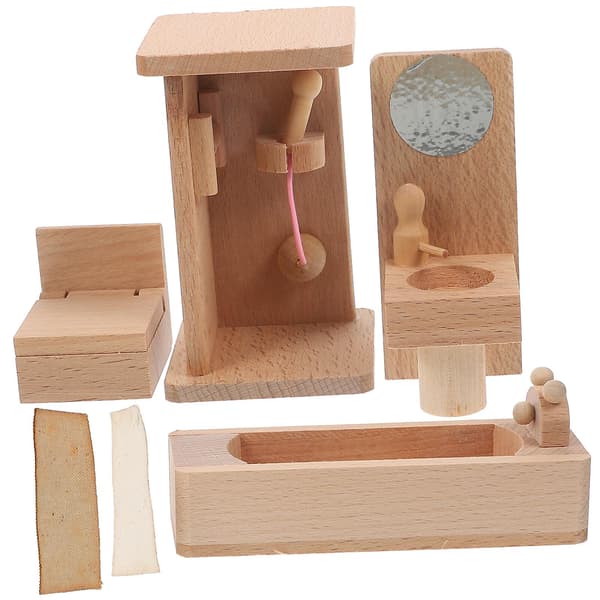 1 set trä dockhus möbler miniatyr dockhus tillgång 13X10.2X6CM