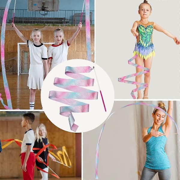 29 cm Dueblå Gradient - Bånd til Rytmisk Dans, Gymnastik Danser Stav Dansebånd Streamere til Børn