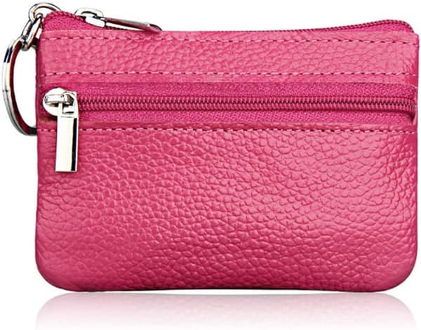 1x Rosé Mini Myntpung i Skinn for Kvinner Menn Barn Jenter Gutter