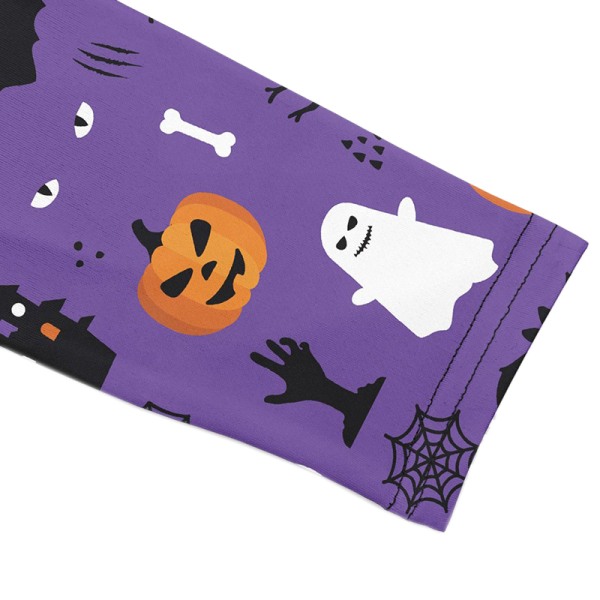 Randiga byxor för barn Halloween långbyxa Purple 140cm