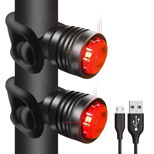 USB oppladbare sykkelbaklykter, LED baklys, 3 lysmoduser, egnet