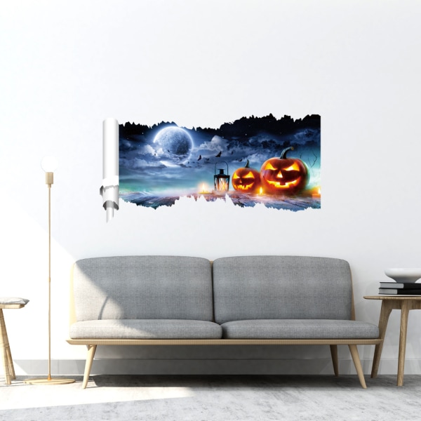 Halloween fönsterdekor 3D skrämmande väggdekaldekor prydnader
