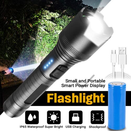 LED Super Bright Zoom Lommelygte Kraftfuld Camping Lampe Lommelygte