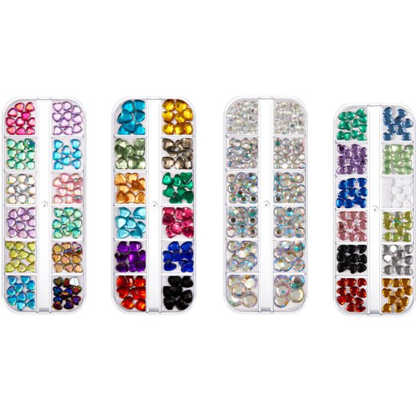 Nail Art Rhinestones， Krystall Flatback Runde Glass Gems，