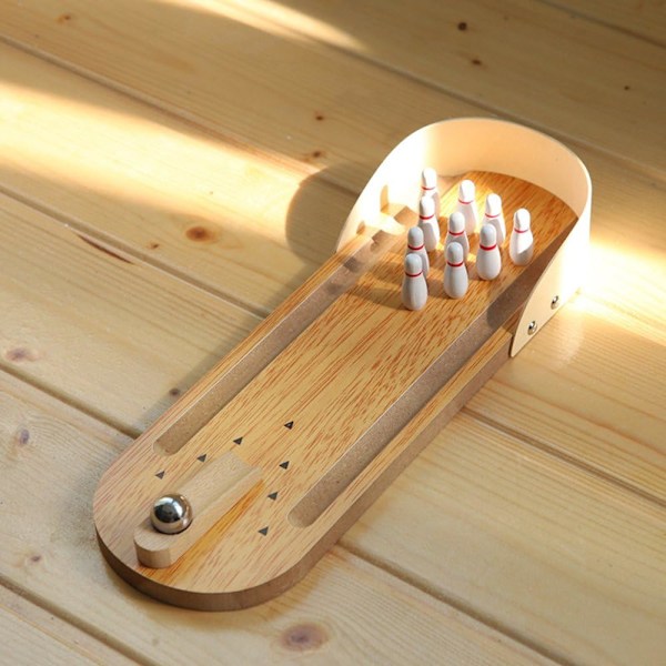 Mini Bowling, Träbordsspel Bowling inomhus qd