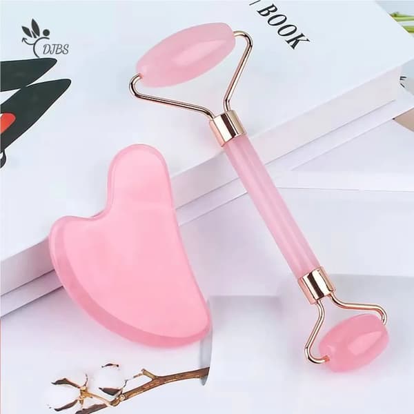 Rosa Gua Sha Værktøjer Massager Til Ansigts Hudpleje Roller Sæt black