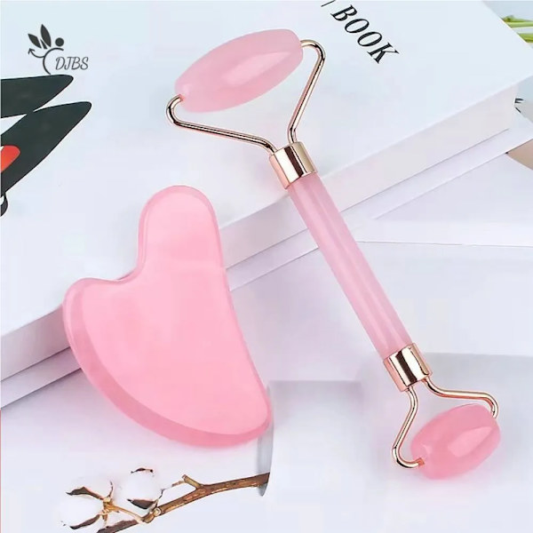 Rosa Gua Sha Værktøjer Massager Til Ansigts Hudpleje Roller Sæt white