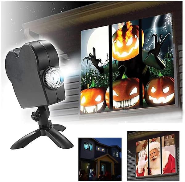 Halloween Jul Holografisk Projektor Vindue Projektor Led