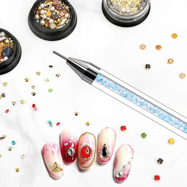 2 stk. Nail Art Dobbeltende Bore Crayon-Bluemake Up