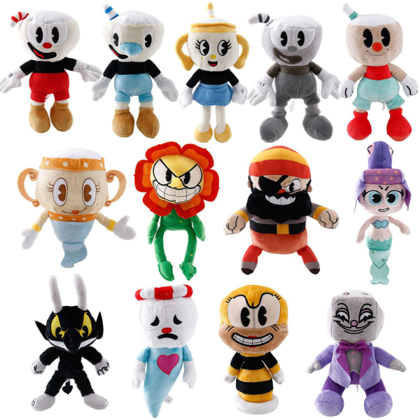 Cuphead Plyschleksaker Mugman Game Doll Toys Djävulen Legendariska kalkkungen Tärningar Gosedjur Barnleksak Jul Födelsedagspresent The Legendary Chalice