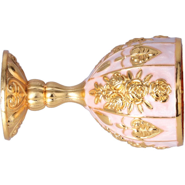 2 stk. Royal Chalice præget kop, vintage håndlavet bæger med mønster (guldhvid) White