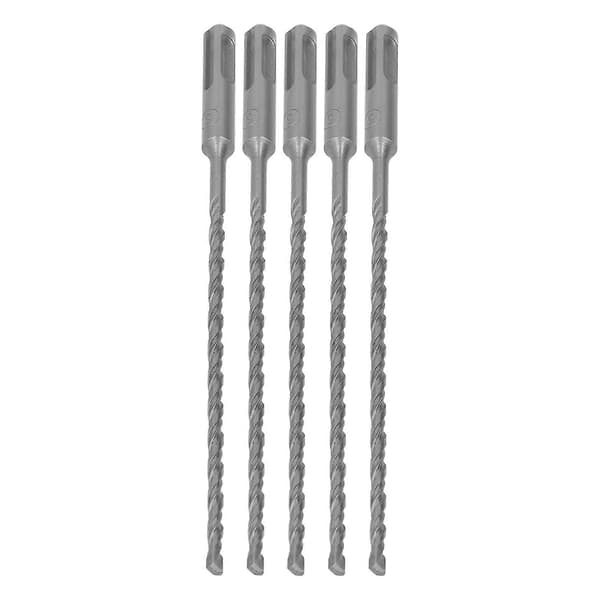 5 STK Slagborebits med hårdmetalspids Roterende Hammerbit 2 Spiralfløjtebits til mursten beton 210mm 5mm / 0,2in