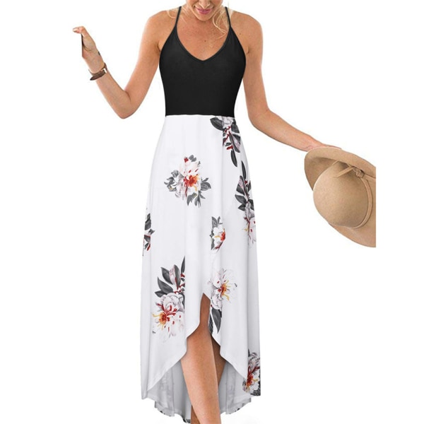Mekko olkaimella, painettu höyrymekko, rantamekko White L