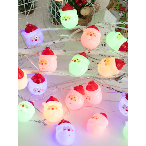 LED Santa Claus modellering ljus string julfest activ