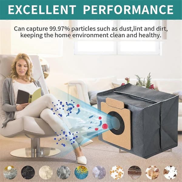 10 STK Støvposer for Eufy Clean X8 Pro Selvtømmende Stasjon Robotstøvsuger Rengjøring Erstatningsdeler Søppelpose