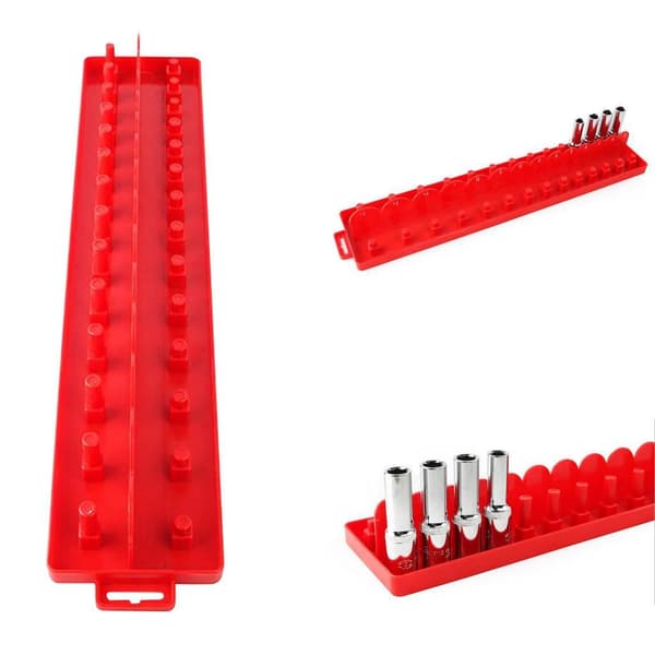 1/2 Socket Organizer Hållare Rack Sleeve Förvaringsfäste Verktygslåda Red Imperial L 1Set