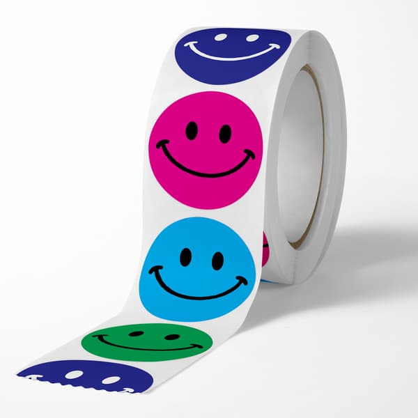 #500 stk Forseglede Temastikker - Glad Emoji, Gaveetikettstikker, #