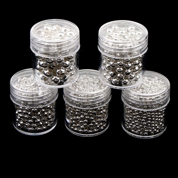 5 flaskor grossist bulk rostfritt stål spacer pärla diy silver