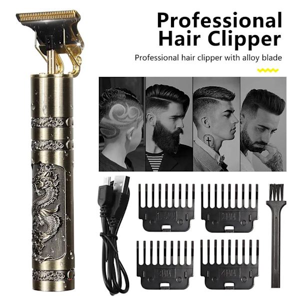 Professionell Graverad Skäggtrimmer - Drake 4 delar