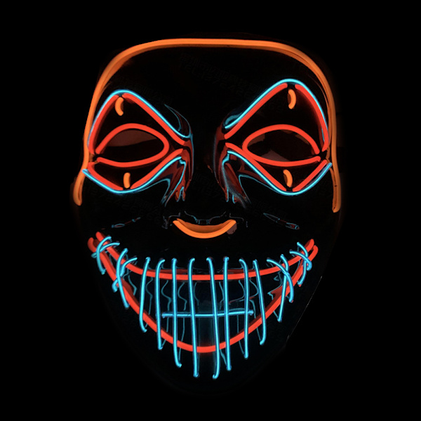 Color Led - Music Speed ​​Led Mask - Halloween Led Mask - Led Royal blue+orange+red