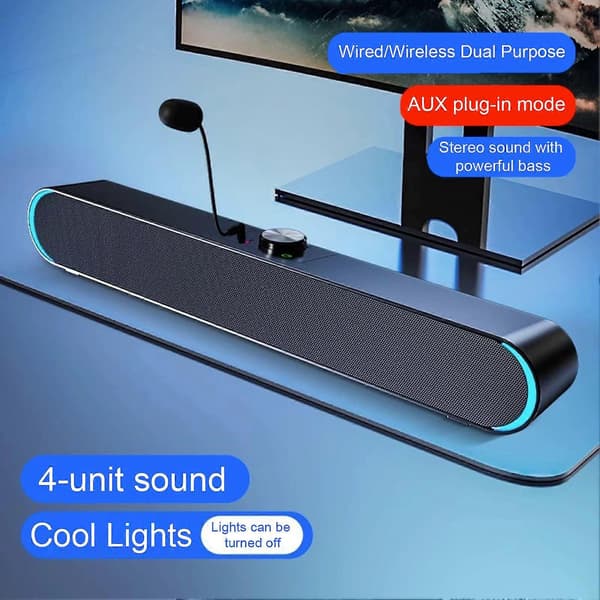 Bluetooth-kompatibel högtalarknopp Volymkontroll Soundbar Subwoofer Stereo Baslåda för TV-dator