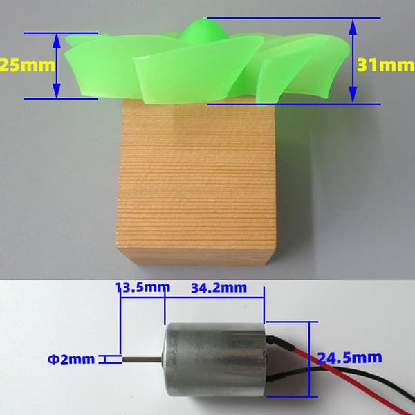 DC Mini Vindturbin Vindgenerator Vindkraftverk LED DIY Modellsett For Sykkel FP