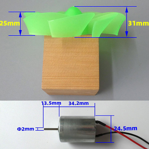 Dc Mini Wind Turbin Wind Generator Vindkraftverk Led Diy Model Kit För Cykel Fp