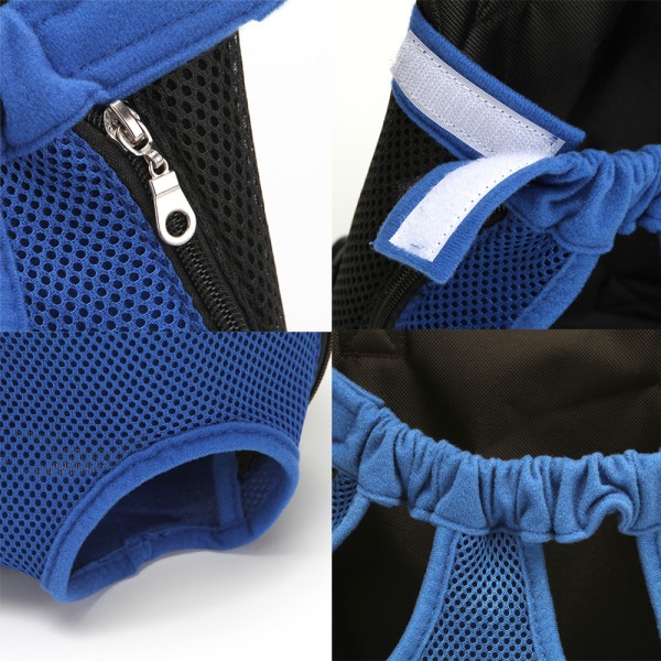 Pet Dog Carrier Ryggsäck Easy-Fit Andningsben Utanför Hund Carrier Blue S