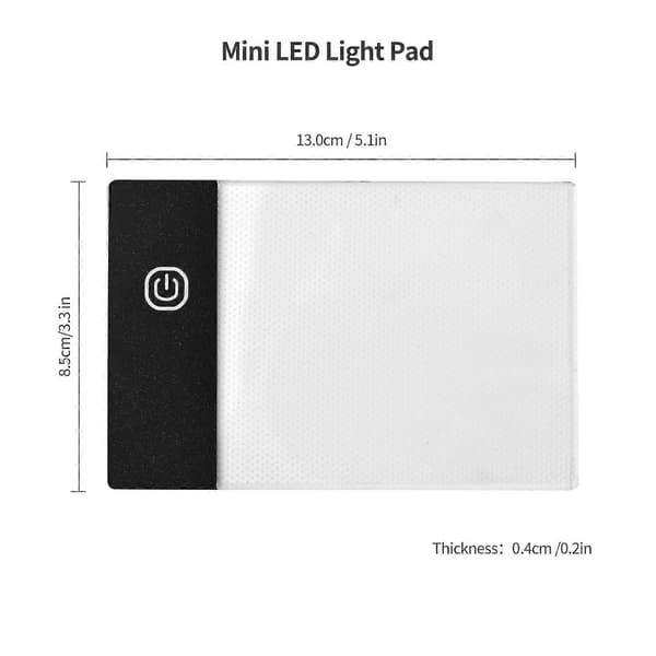 Super Mini LED Ljusplatta Ultratunn Ljuslåda USB-driven Dimbar Ljusstyrka Konstspårare för Ch