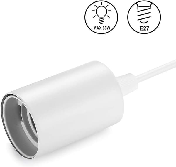 2 metall pendellampeholder E27 med pendelkabeltau 100CM su