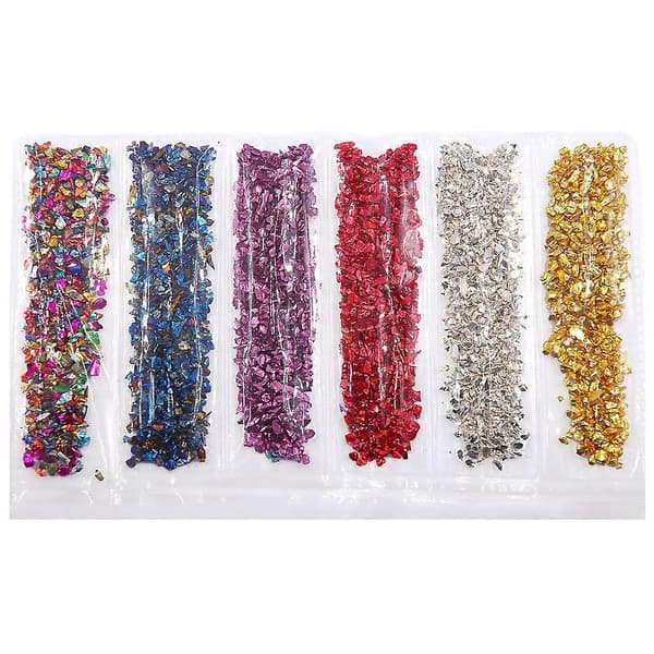 Små stenpärlor oregelbundet krossat glas glitter kristall 3D nagelkonstdekoration