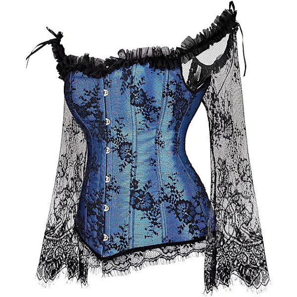 Korsetit naisille Overbust Bustier Top Gothic exy houlder 8127blue S