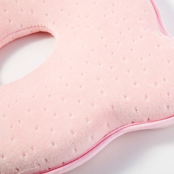 Baby mot platt huvuddeformation Platt huvudform Memory Foam kudde Liten baby för baby (rosa) NO:9