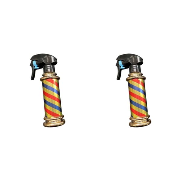 1/2 Multifunksjonell Barber Sprayflaske Retro Striper for Salong Golden 200ml 2Set
