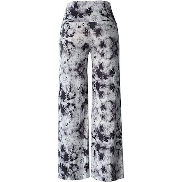 Elastiska byxor med vida ben för kvinnor (Tie Dye Grey)