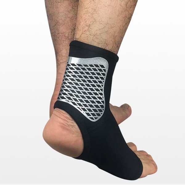Män Kvinnor Stukning Ankel Brace Support ärm Kompression Sport Basket skada Black L