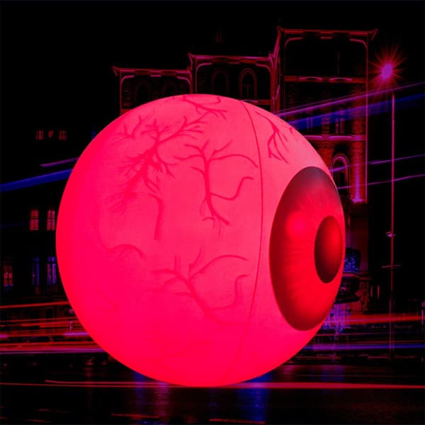 2 stk LED-lysende øjenkugle Oppustelig Halloween-dekoration