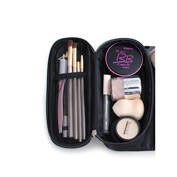 Foldbar taske til professionelle rejser for makeupbørster black